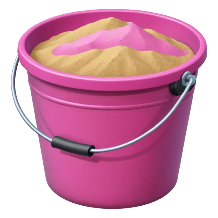 A pink bucket of sand sticker