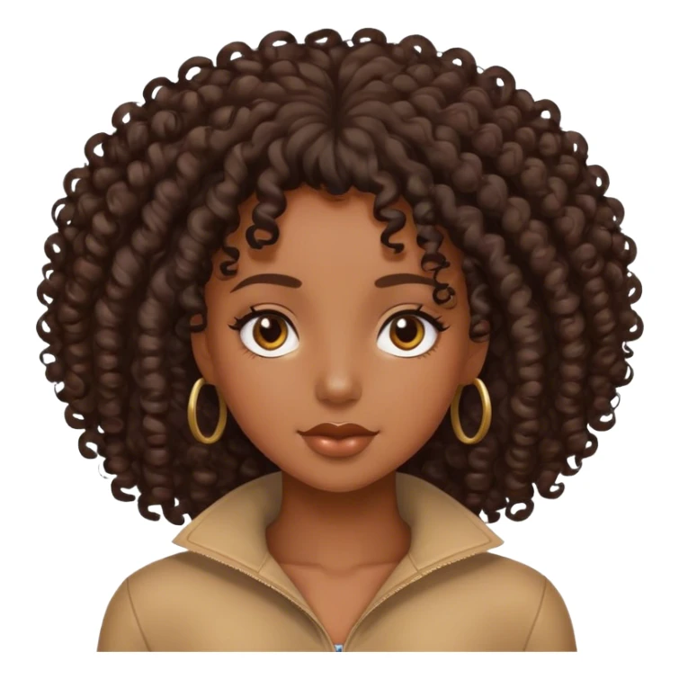 Black girl with curly hair sticker