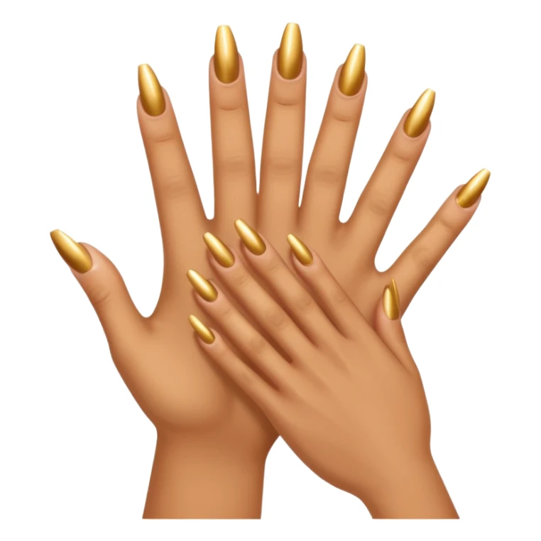 Tan skin hand with gold nails sticker