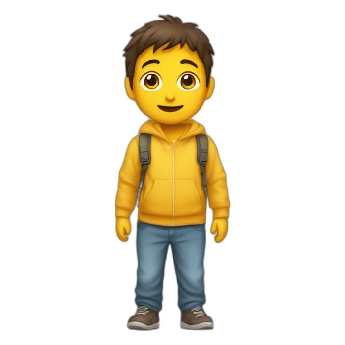 Un niño pálido y con sus brazos amarillos sticker