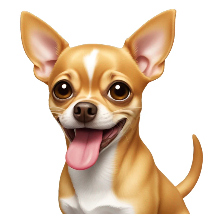 Ginger runt chihuahua lopsided tongue  sticker