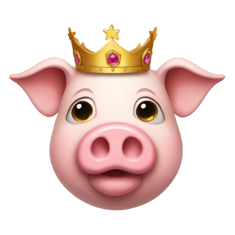 Pig wearing a crown with a halo  sticker