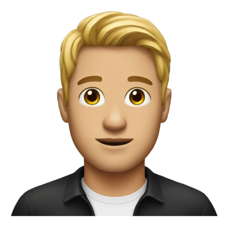 male in black shirt portrait sticker