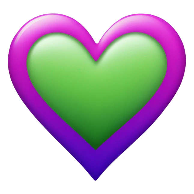 Green purple magenta ombré heart  sticker