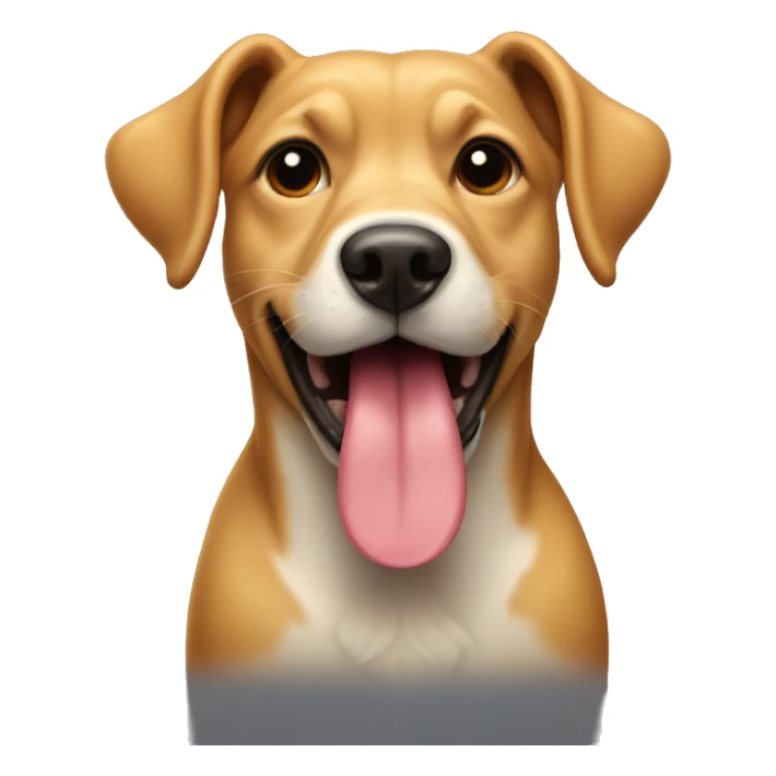 A dog with its tongue out in a side  sticker