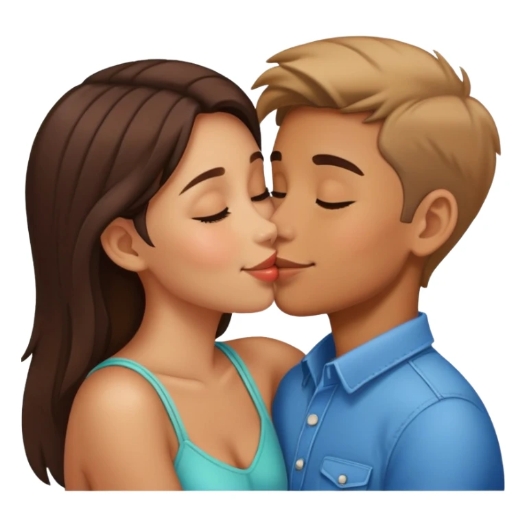 Girl and boy kissing sticker
