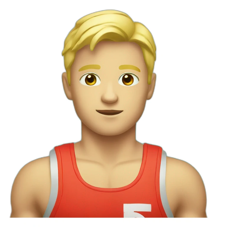 blonde boy in lifeguard tank top  sticker