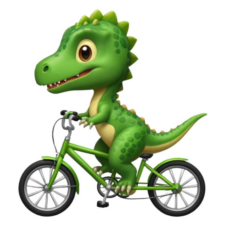 Baby dinosaur riding a bike  sticker