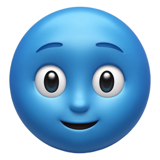 “A high-quality 3D emoji, smooth glossy texture, vibrant blue color, soft studio lighting, realistic reflections, rounded shape, cute expressive face, ultra-detailed, Pixar-style 3D render, isolated on white background, 4K resolution” sticker