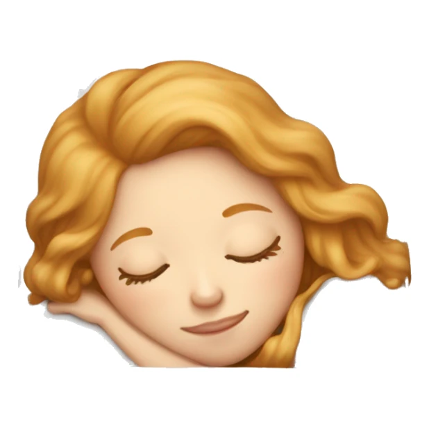 Strawberry Blonde girl sleeping on a pillow sticker