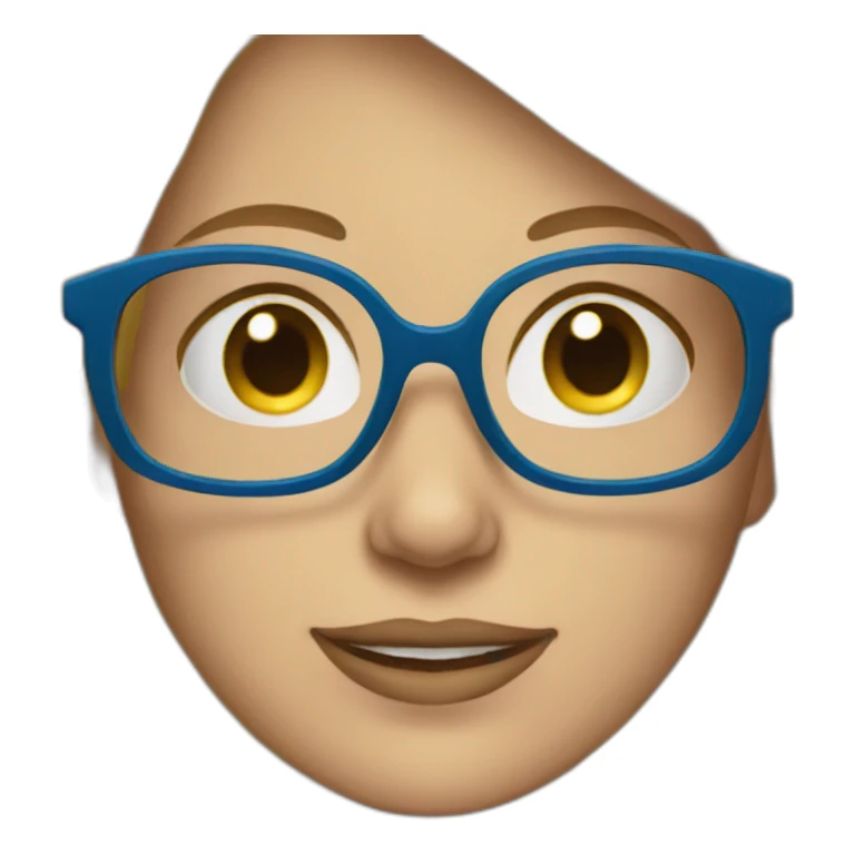 Woman with blond hair and blue glasses sticker