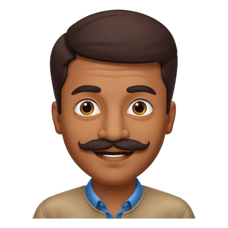 Jethalal character as an emoji, mustached Indian man with expressive face sticker