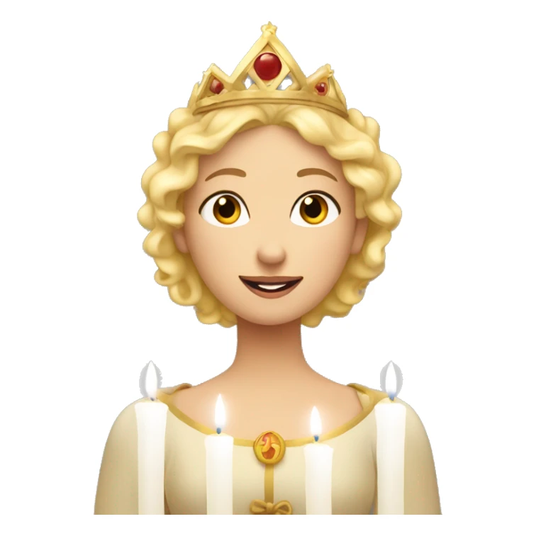 Blonde lucia with candles in her lucia crown sticker