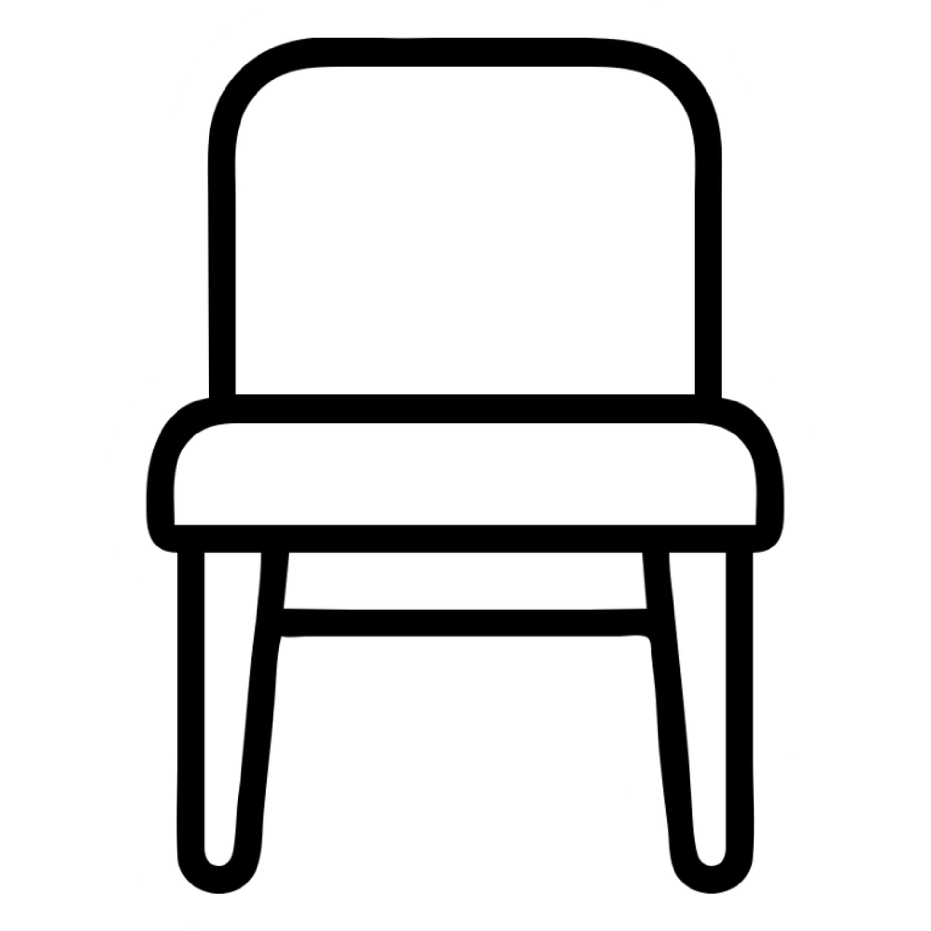 detailed chair icon with red outline, no fill sticker