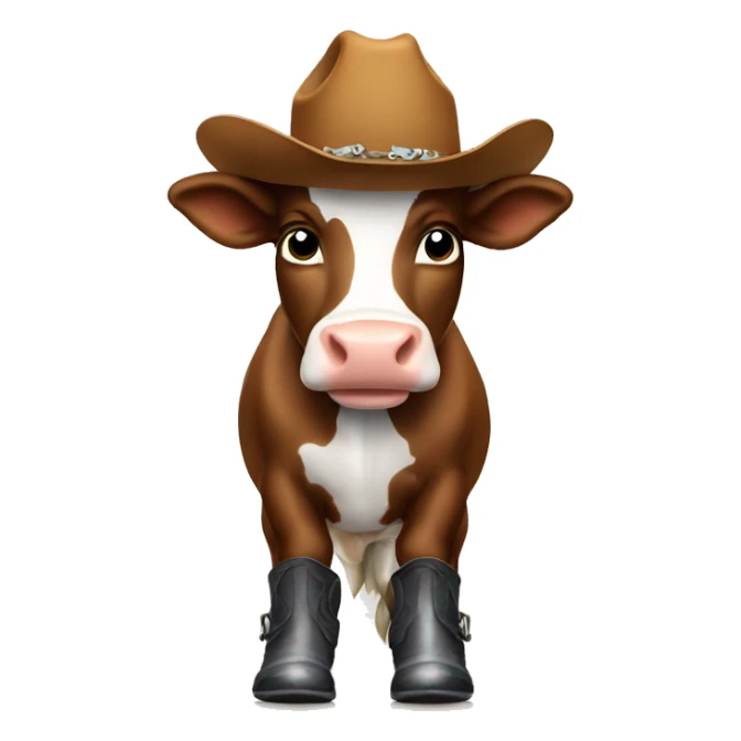 Cow wearing cowboy boots sticker