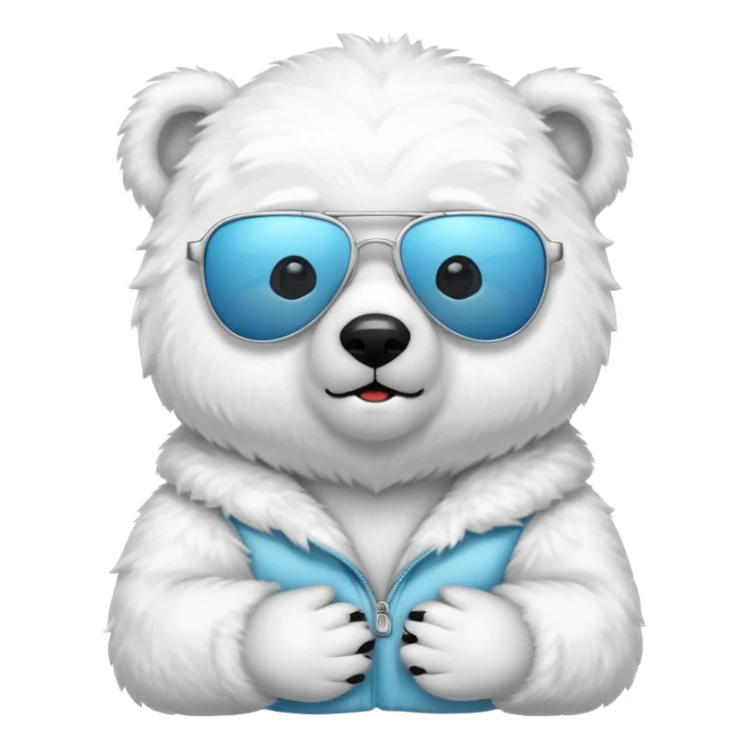 baby Polar bear with sun glassé sticker