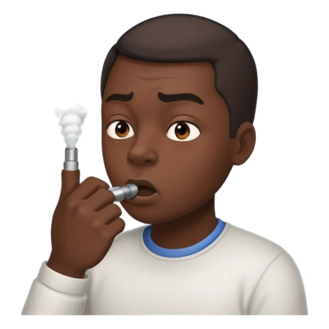 A face that inhales exhaust fumes with power sticker