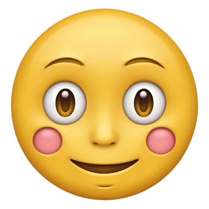 awkward forced Half smile smirk yellow circle face emoji sticker