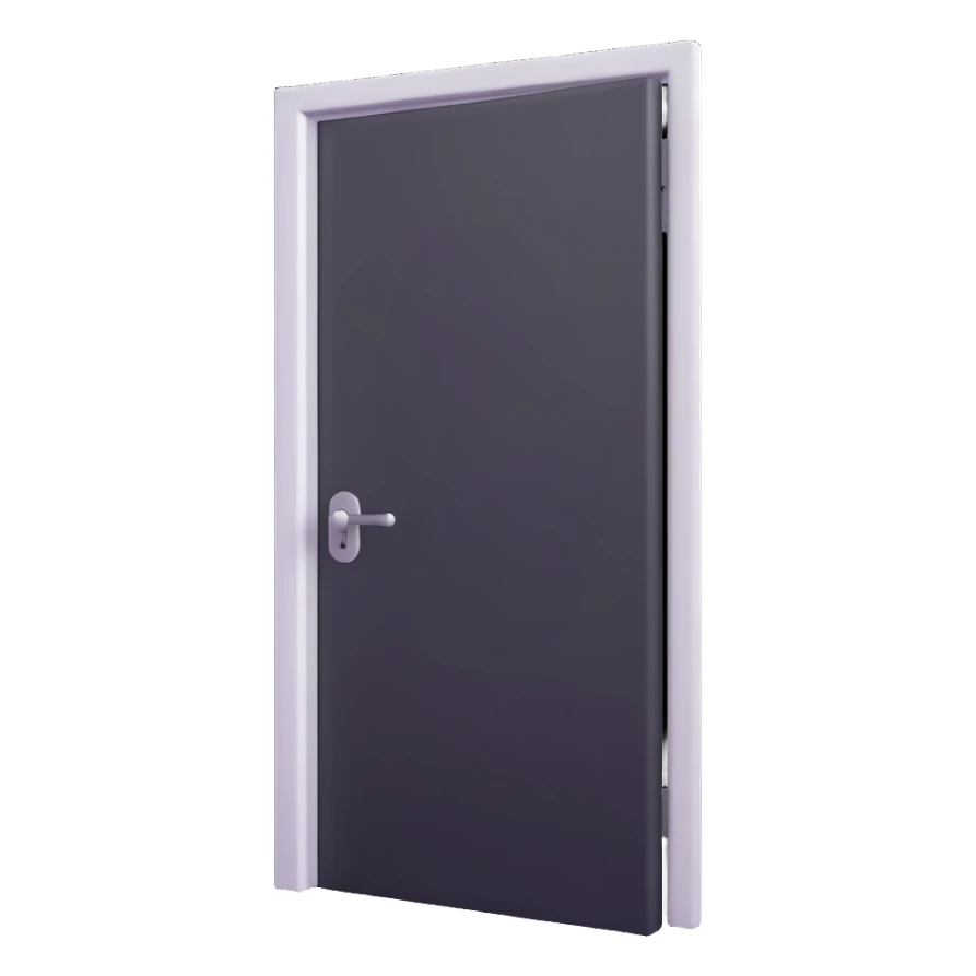 door being unlocked, soft white light coming from behind the door sticker