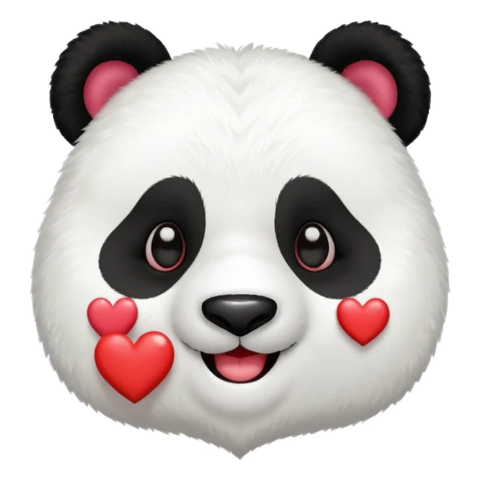 Panda with hearts and heart eyes sticker