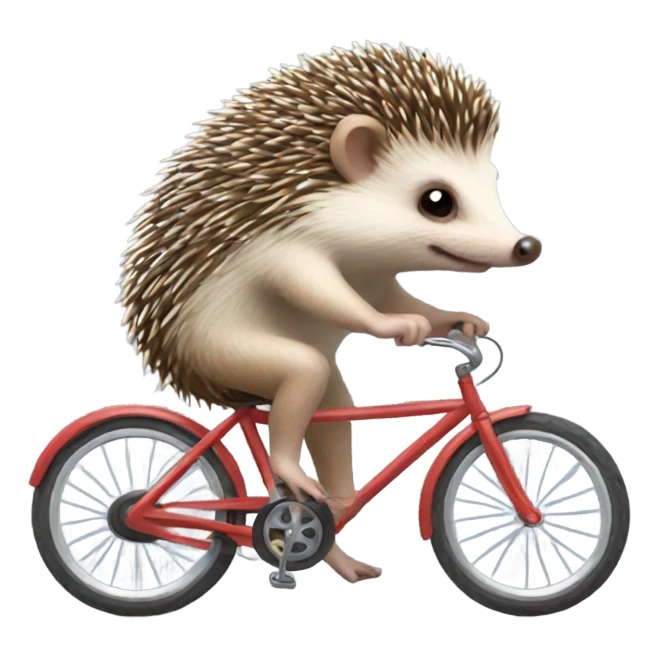 Hedgehog riding a bike cute  sticker