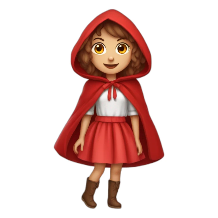Little Red Riding Hood in small skirt прыгает с парашютом sticker