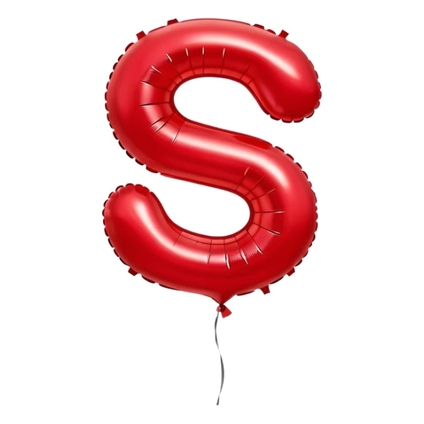 Balloon in shape of 6 sticker