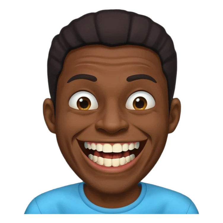 A black habshi man with ugly crooked broken teeth laughing sticker