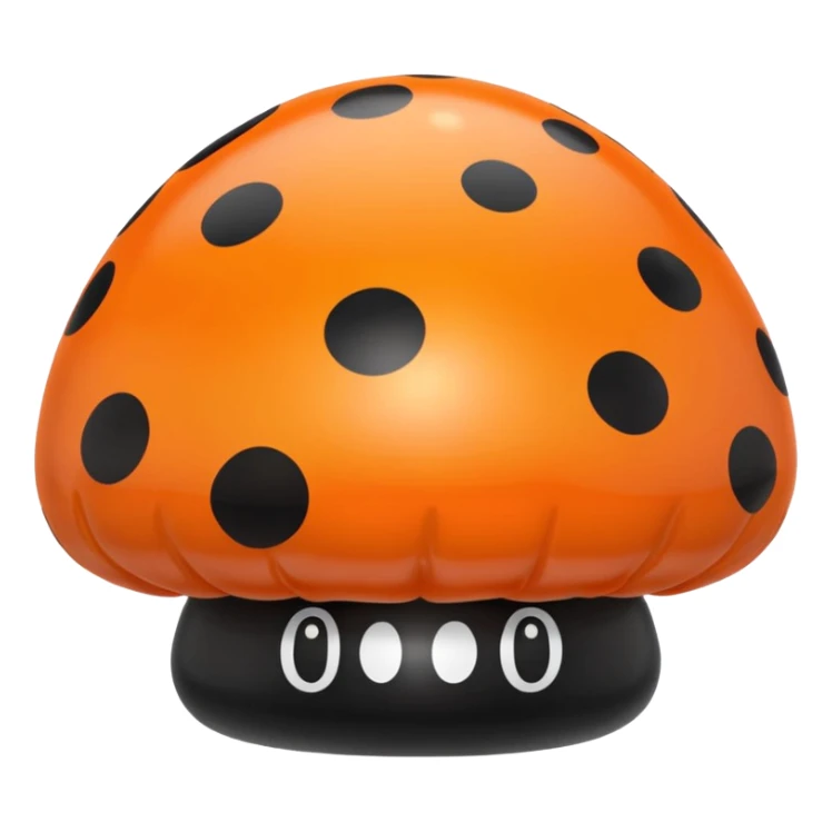   jeff koons orange and black polka dot mushroom inflatable  sticker