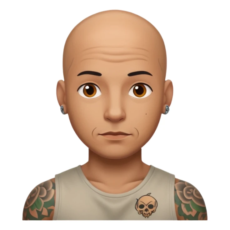 Un hombre con tatuajes pelón  sticker