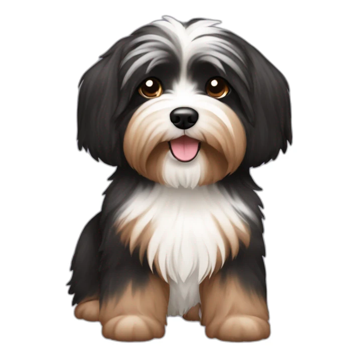 Havanese dog black and brown  sticker