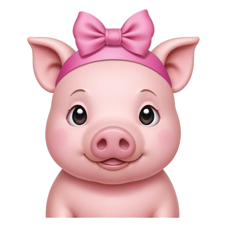 the pig with the pink ribbon on her head sticker