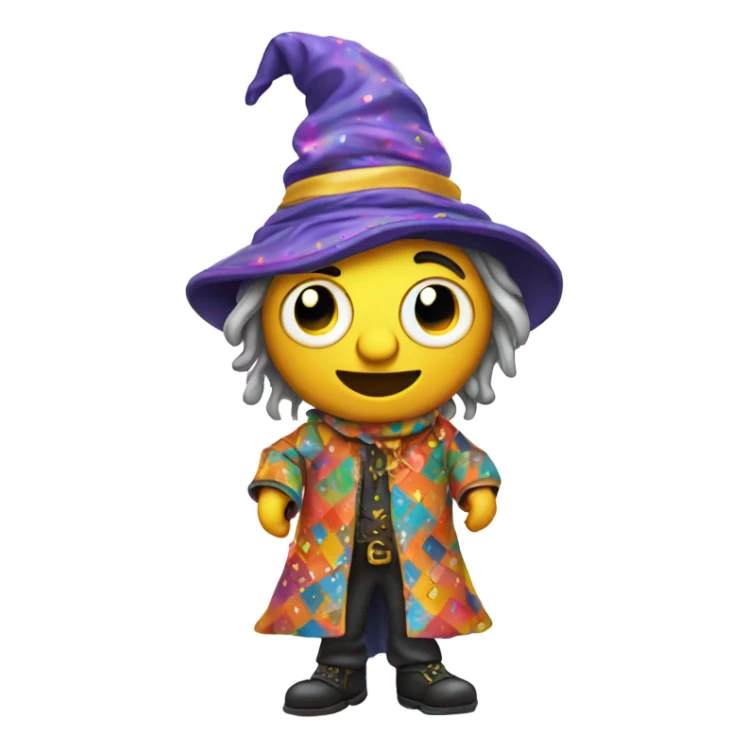 wizard emoji with wook pants and disco drips hat sticker