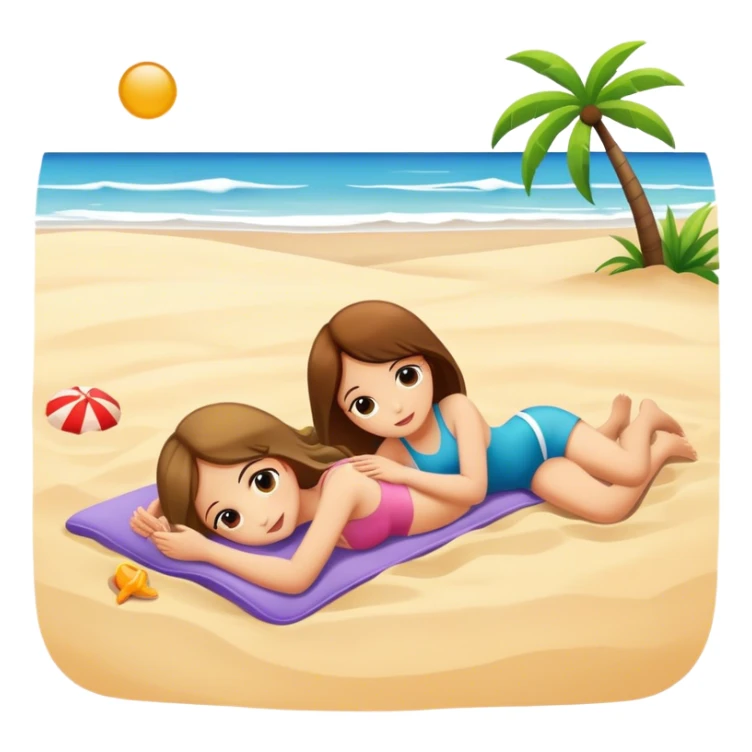 Two girls laying by the beach sticker