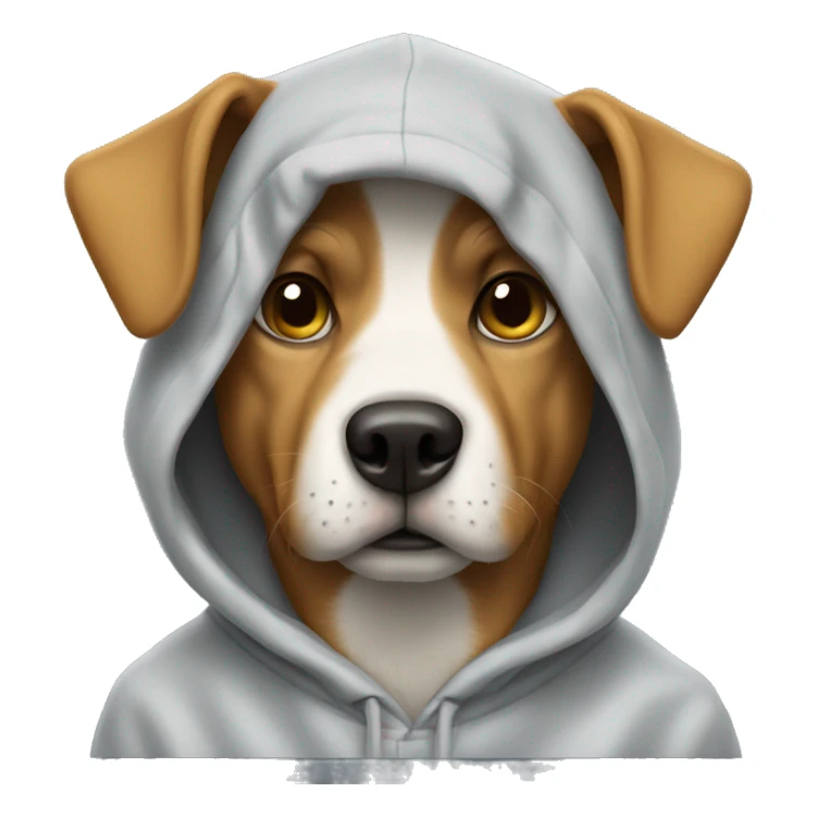 Dog wearing a hoodie sticker