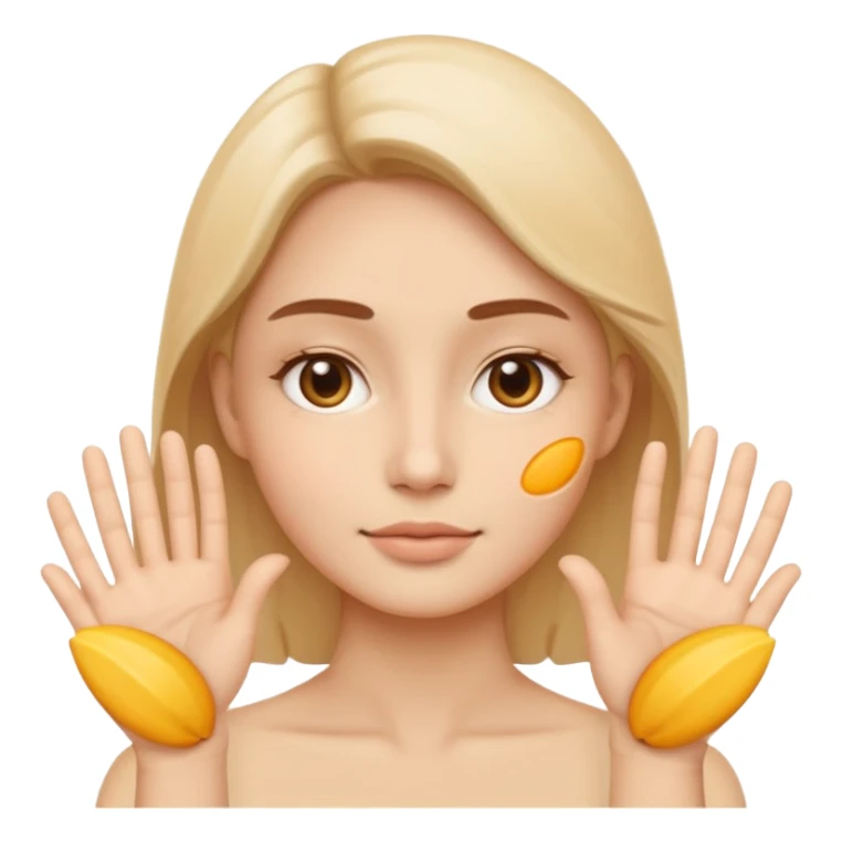 Minimal emoji representing reduced facial puffiness, soft hand gesture shaping the face contour, balanced and natural appearance, wellness-focused, simple and easy to understand
 sticker