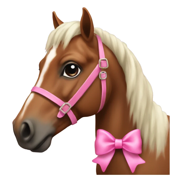 Bay horse with a pink bow sticker