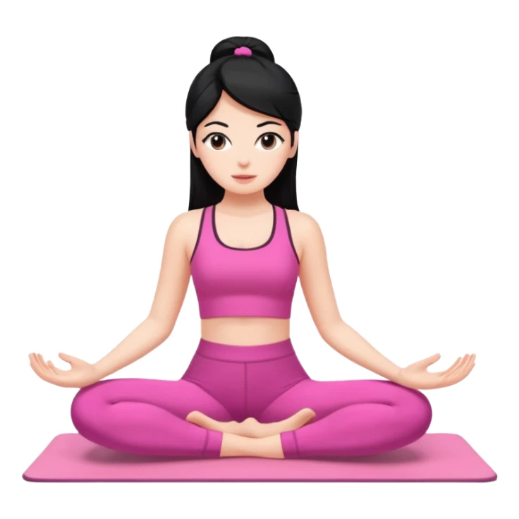 White girl with black hair pilates pink sticker