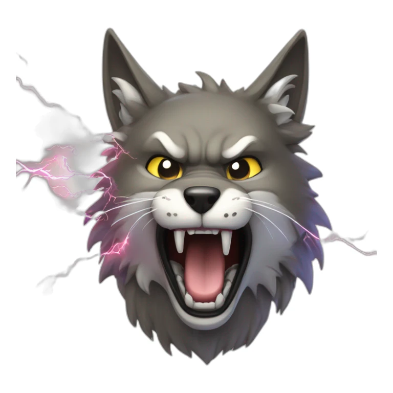 violently electrical discharge emit electricity cartoon wolf cat like pokemon sticker
