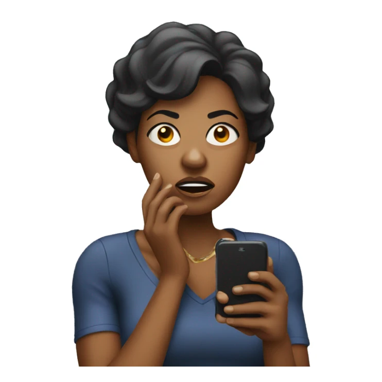 Black angry Woman talking on cell phone sticker