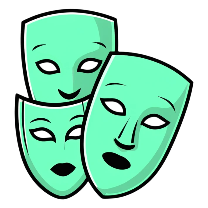 theatre masks drama comedy tragedy sticker