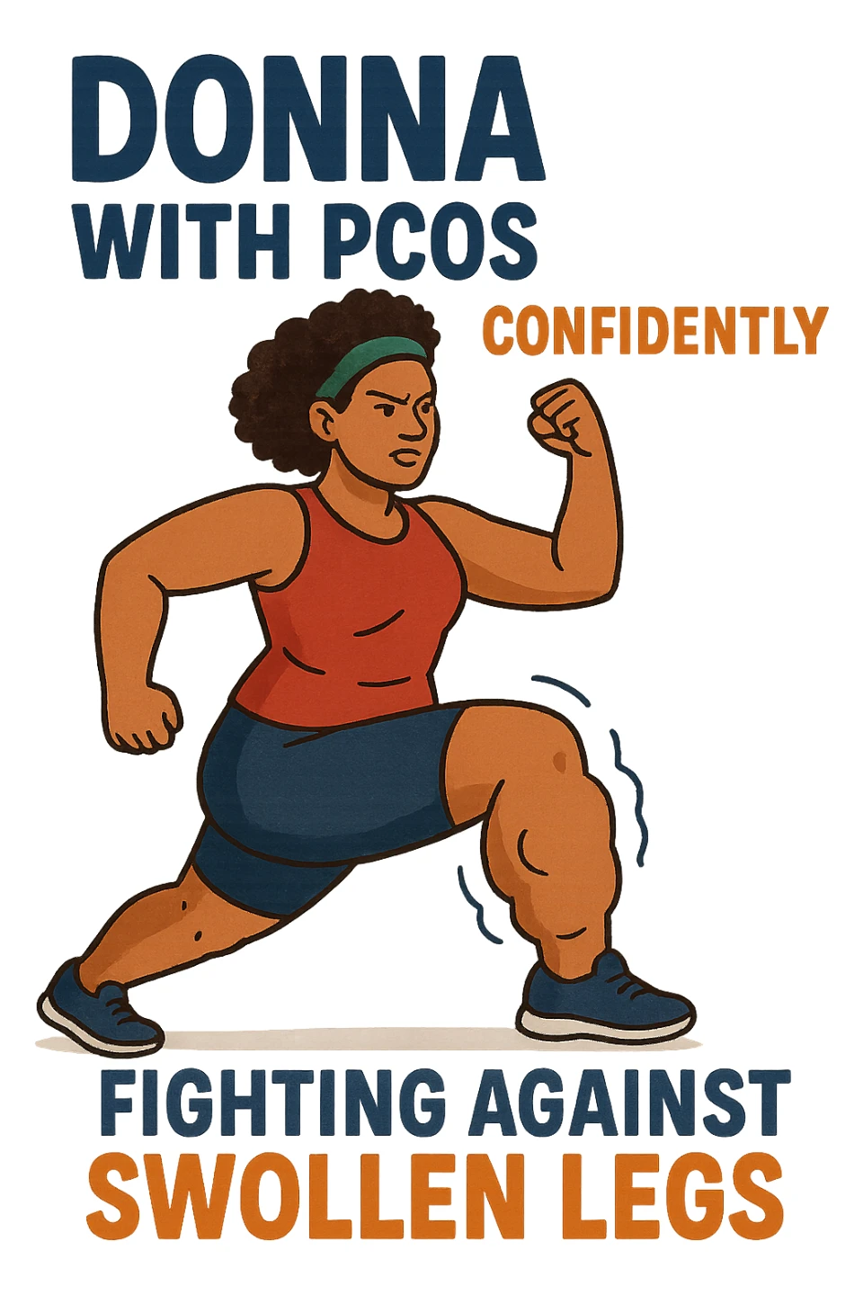 dONNA CON PCOS CHE COMBATTE LE SUE GAMBE GONFIE sticker