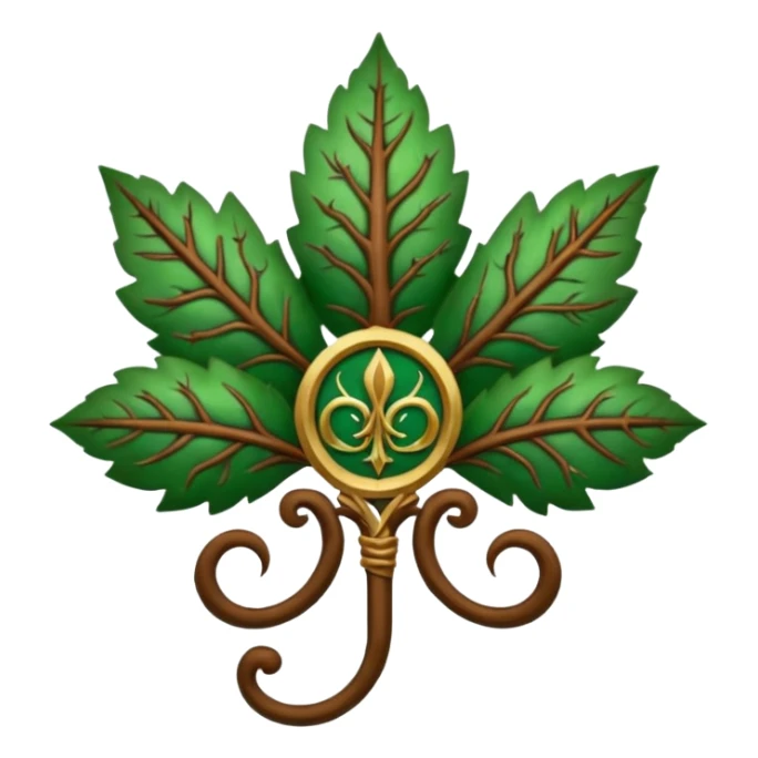 Wiz 101 casting sigil brown and green leaf life school inspired  sticker