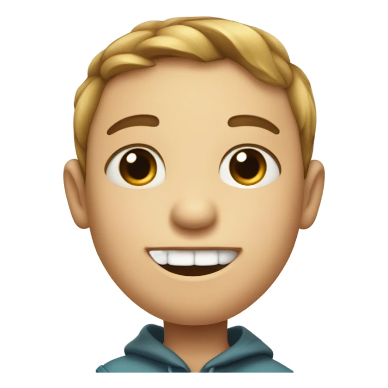 Boy with dimple on right side of face when smiles and arrow stuck in it sticker