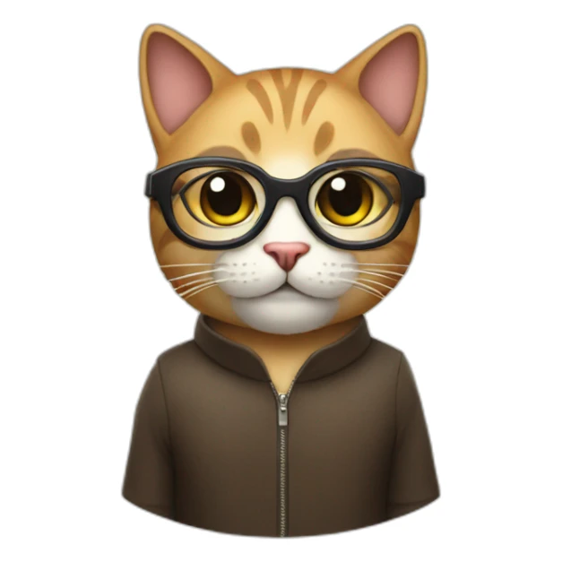 Cat wearing a mask and glasses sticker