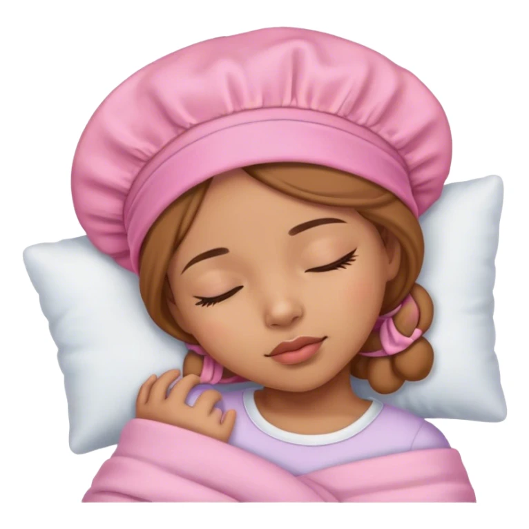 mixed girl sleeping with pink bonnet sticker