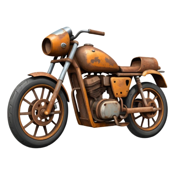 Damaged motorbike there should be no front wheel it should be like junk  sticker