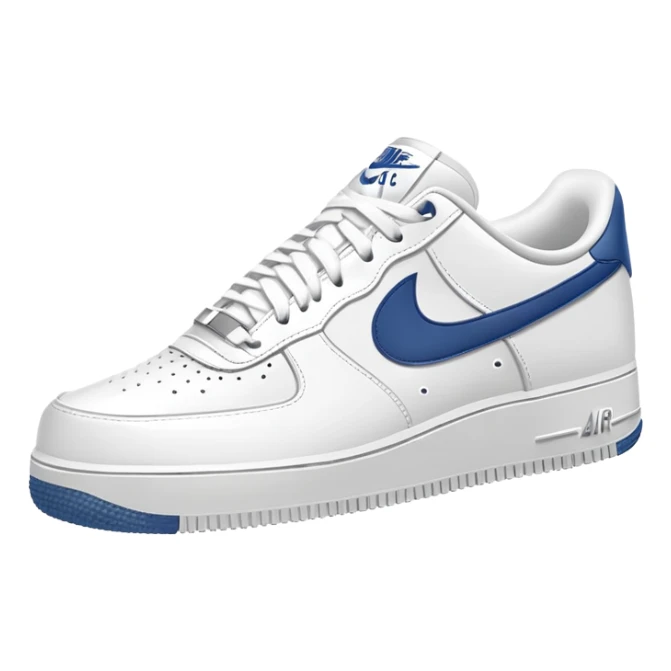 Classic white Nike Air Force 1 low top sneaker with air cushioning sticker