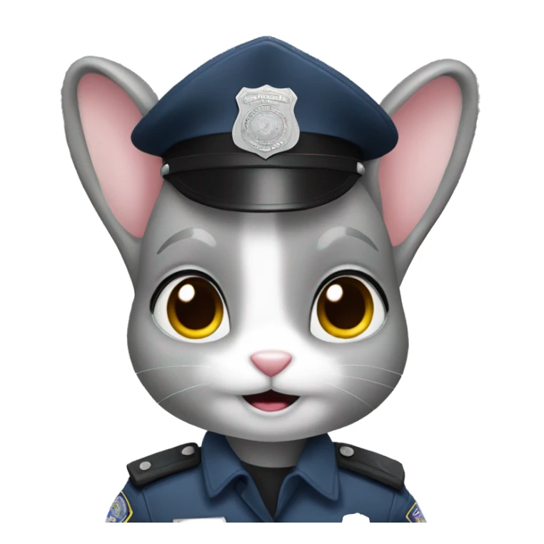 grey girl rabbit police sergeant sticker