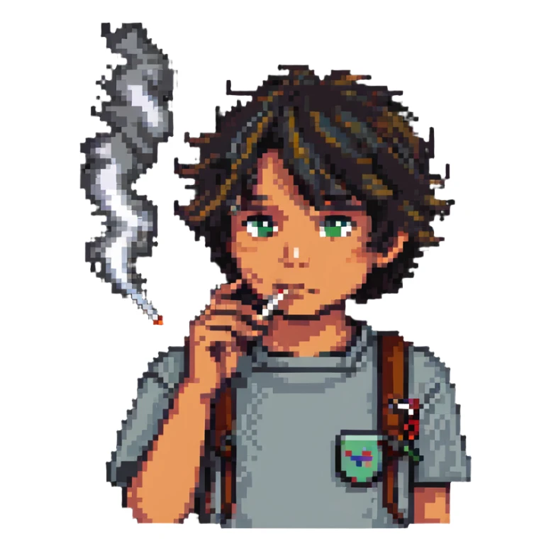 un niño cani fumando vapper sticker